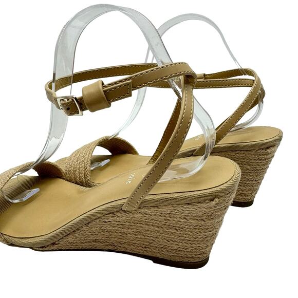 Joie | Lila Neutral Tan Jute Covered Vegan Strap OpenToe Espadrille Wedge Sandal - Picture 8 of 10